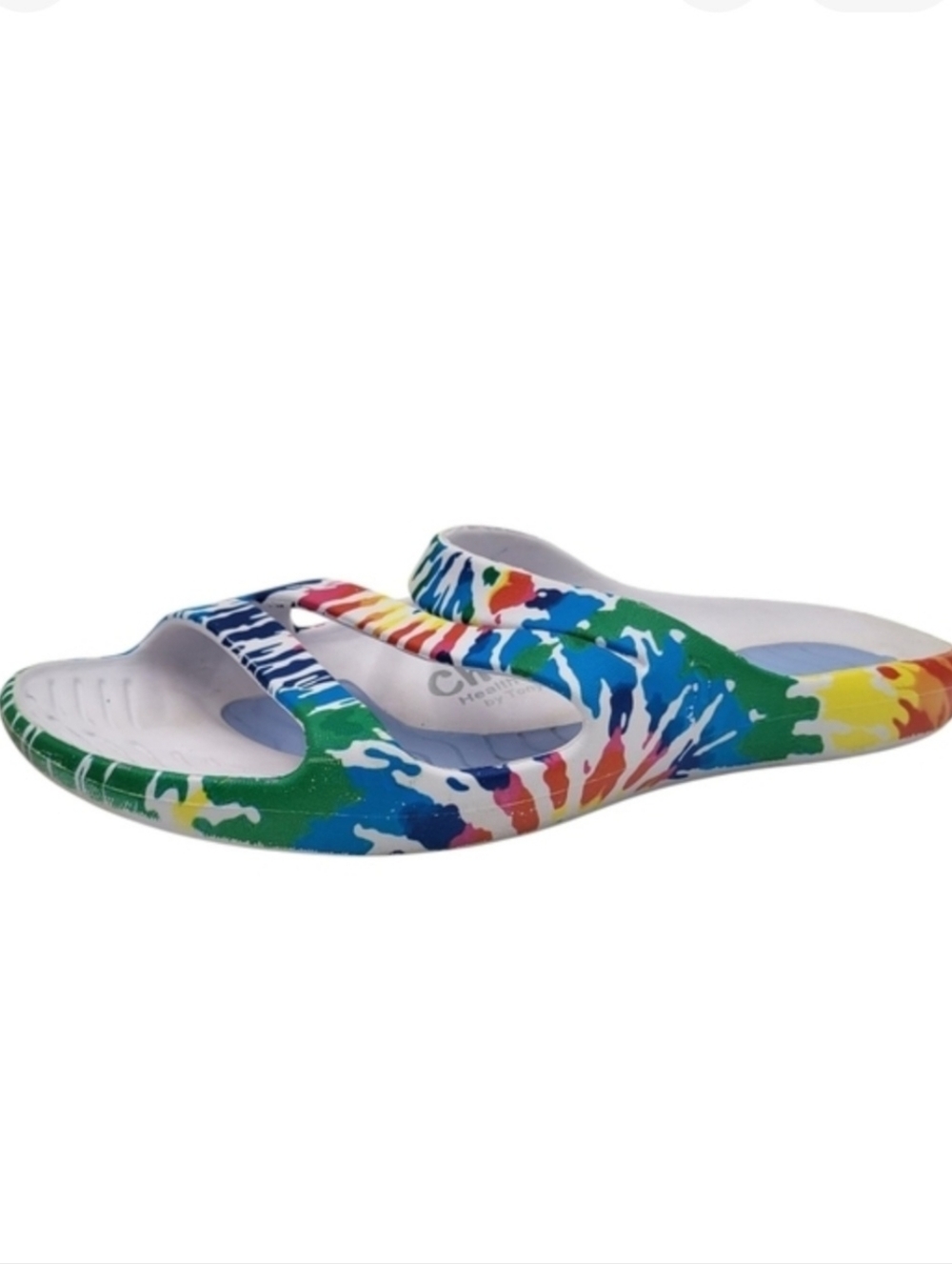 Cheeks Health Sandals Tony Little Women Size 7 Blue Green Red Tie Dye Slip On